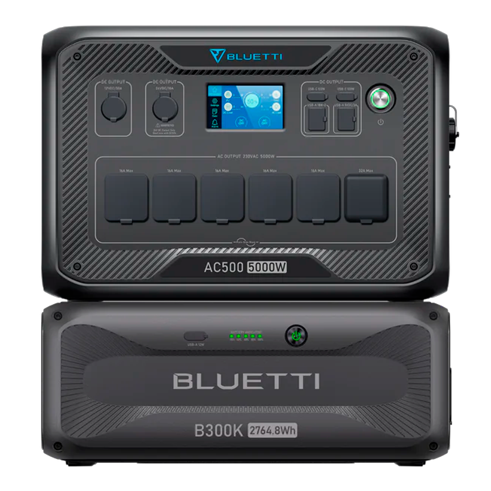 Bluetti Home batteri kit - Kapacitet 2765Wh - Effekt 5000W - Flere stik og opladningsmetoder - App styring (Wifi og Bluetooth) - UPS hjemme backup 24/7