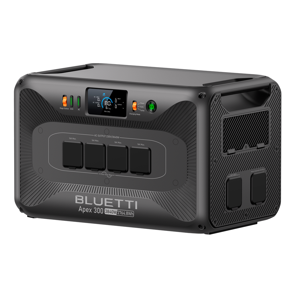 Bærbar powerstation - Stor kapacitet 2765Wh - Effektudgang 3840W - Flere opladningsmetoder - 6000 livscyklusser | UPS funktion - LCD display | App styring