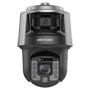 Hikvision Dual-Lens Panoramakamera IP SOLUTIONS - Dual Lens (Panorama 4 Mpx + PTZ 4 Mpx) - Panoramaobjektiv 4 mm | Smart Tracking | Audio - Slow PTZ 6~252 mm | 42X | IR 400 m | Alarmer - AcuSense Large AI Model | Ansigtsigenkendelse - Køretøjsdetektion | IP67 | IK10 | NEMA 4X