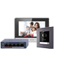 Videodørtelefon-kit - IP & WiFi teknologi | PoE switch - Plade og monitor | Tillader 16 yderligere monitorer