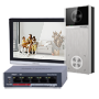 Video-dørtelefonikit 4 Mpx - IP & WiFi-teknologi | PoE-switch - Plade og monitor | Mulighed for op til 16 monitorer mere - Bluetooth | PoE - Mobilapp med P2P | Interne relæer på monitor - Overflademontering | IP65