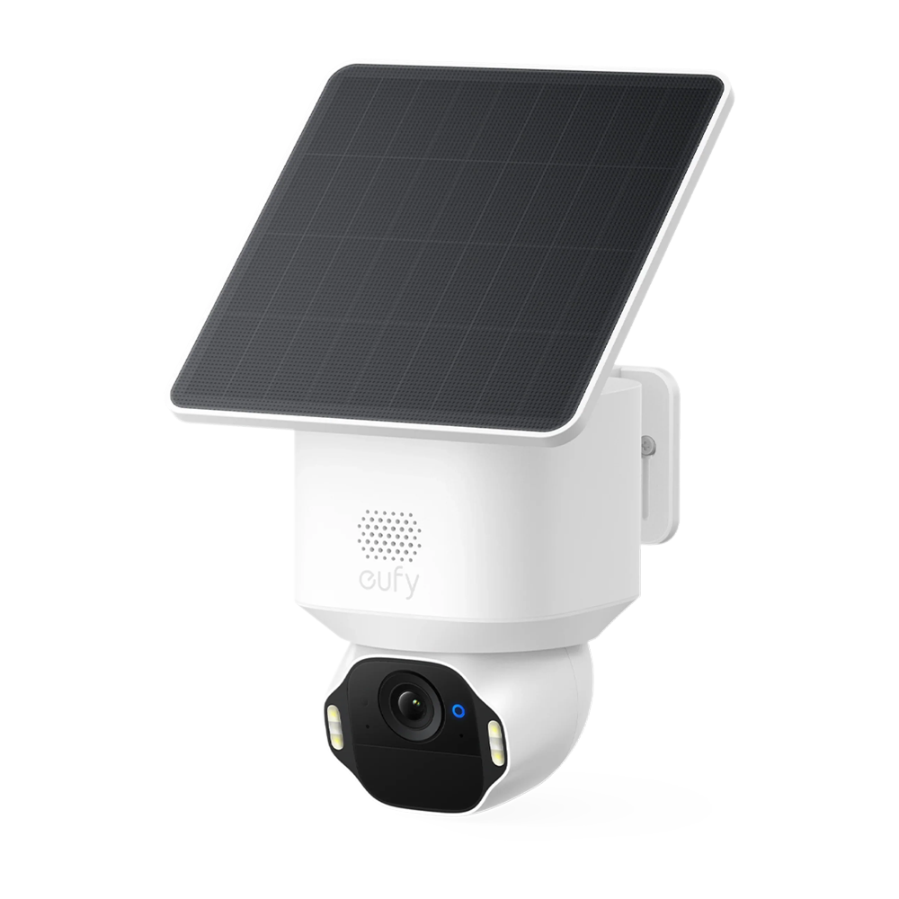 Eufy by Anker WiFi-kamera 4K - Detektering af personer/køretøjer/bevægelse - Indbygget hukommelse 16GB | Indbygget solpanel - Farvesyn om natten med LED/sirene - Ubegrænset autonomi - Egnet til udendørs IP67