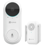 Ezviz WiFi IP Videodørklokke - Kamera 2Mpx / Synsvinkel 160º - Lyd / Indendørsdørklokke inkluderet - PIR-menneskedetektion - Overvågning via app - Ezviz App og P2P-forbindelse