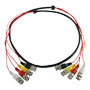 Færdigt multikabel - BNC han til BNC han - 4 koaksiale forbindelser - Længde 1,5 m - Til forbindelse af Balun til DVR - Kompatibel med BA614P og PV3208PH