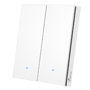 Trådløs batteridrevet trykknap med 2 knapper - RF433 / Batteridrift - Trådløs / Lang autonomi - Mekanisk trykknap - Nem installation - Kompatibel med dine switches