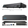 Reolink NVR 16 PoE-kanaler - Understøtter kameraer op til 12MP - Menneske-/Kæledyr-/Køretøjsdetektion - e-SATA - 4TB HDD - Til indendørs brug