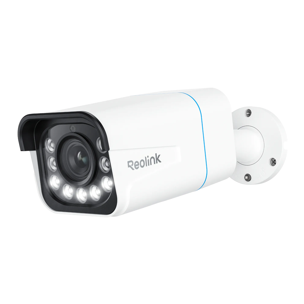 Reolink 8MP PoE IP Bullet-kamera - 8MP (3840 x 2160) @ 25FPS - PoE / LED-belysning - 5X optisk zoom - Tovejs audio / MicroSD-slot - Egnet til udendørs brug