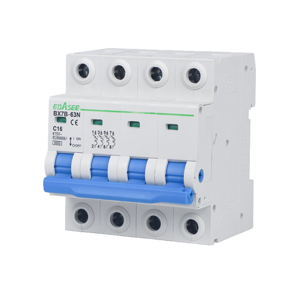 Magnetotermisk Overspændingsafleder - Nominel strøm 16A - 4 poler (trefaseinstallationer) - Type C kurve - Til DIN skinne