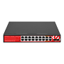 Safire Switch Hi-PoE - 16 FE PoE-porte + 2 RJ45 uplink + 2x2,5GE SFP - Porthastighed 10/100/1000/2500 Mbps - 14 PoE+ porte 30W + 2 Hi-PoE porte 60W - PoE Watchdog - Op til 240W samlet PoE-effekt