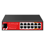 Safire Switch Hi-PoE - 10 PoE-port(e) + 2 oplinks-port(e) - 8x10/100Mbps + 4x10/100/1000Mbps - 8 PoE+ porte 30W + 2 Hi-PoE porte 60W - PoE Watchdog - Op til 120W samlet PoE-strøm