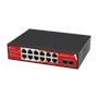 Safire Switch Hi-PoE - 8 FE PoE-porte + 4 RJ45-porte + 2x2,5GE SFP - 8x10/100Mbps + 4x10/100/1000Mbps + 2x2500Mbps - 6 PoE+-porte 30W + 2 Hi-PoE-porte 60W - PoE Watchdog - Op til 120W samlet PoE-strøm