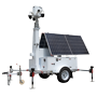 Selvforsynet trailer til videoovervågning - Solpanel 2x600W - Lithium LiFePo-batteri 12000Wh - Teleskopisk mast op til 9m - IP65 - Trækkrog og manuel håndbremseklos - SAMLING IKKE INKLUDERET