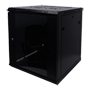 Rack cabinet Uniview - 12U rackkapacitet på 19" - Robust konstruktion med maksimal belastning på 60 kg - Komplet sæt: blæsere, hylde og strømfordeler - Understøtter væg- eller gulvmontering - Montering krævet
