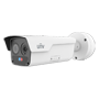 Uniview Dual IP termalkamera - Termalt: 640x512 | Objektiv 10mm - Objektiv: 4 MP | Objektiv 4 mm - Mikrofon, højtaler, alarmer - SIP | Branddetektering | Røgdetektering | PoE - Temperaturmåleområde -20~150ºC / ± 8ºC