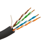 UTP Kategori 5E kabel - CCA leder 24AWG - Spole på 305 meter - Sort kabelisolation - Diameter 5,5 mm - Særlig yderkabe