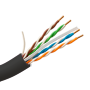 Stiv udendørs UTP-kabel - Kategori 6 - Opfylder 90m Fluke-test - OFC-leder, renhed 99,9% kobber - Tromle på 305 meter - Diameter 5,5 mm