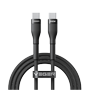 Veger - USB 2.0-kabel til alle enheder - USB-C til USB-C - Metalhus, flettet nylon - Hurtig opladning PD 240W | 480Mbps - Længde 1,5m | Sort