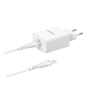 VEGER - Vægoplader med medfølgende kabel - Effekt 45W | Med GaN-teknologi - Hurtig opladning - USB-C-udgange, USB-C-kabel - Hvid farve