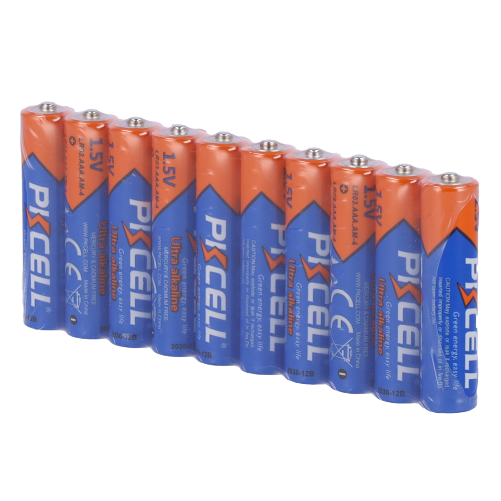Pakke 10x Pila LR03 / AAA - PKCELL - Alkaline Zn-MnO2 ikke-genopladeligt - Spænding 1,5V - Nominel kapacitet 650mAh - Pris pr. pakke. Salg i pakker à 10 stk.