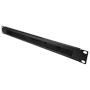 Børstepanel - Maksimal dimension 1U - Rack monterbar - Robust og holdbar - Sort farve - Konstrueret i metal