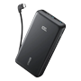 Anker Lettvægts powerbank - Kapacitet 10000mAh - 1x USB-C port med medfølgende kabel - Udgange: 1x USB-C, 1x USB-A og medfølgende kabel - Hurtig opladning | 3 enheder samtidigt - Medfølgende kabel: Vinklet USB-C 90°