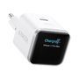 Anker - Mini USB-oplader - Strømforsyning 45W - GaN Hurtigopladning | Smart Display - Output 1x USB-C - Hvid | Automatisk detektion