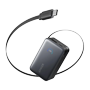 Anker Power Bank Mini - Kapacitet 10000mAh - 1x USB-C port og medfølgende kabel - Udgange: 1x USB-C, 1x USB-A og medfølgende kabel - Hurtig opladning | 3 enheder samtidigt - Medfølgende kabel: Indtrækbart USB-C