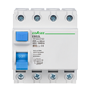 Fejlstrømsafbryder - Nominel strøm 25A - 4-polet (trefasede installationer) - Følsomhed 300mA - AC-udløsningstype - Til DIN-skinne / Opfylder IEC/EN 61008-1