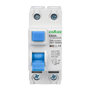 Fejlstrømsafbryder - Nominel strøm 40A - 2 poler (enfasede installationer) - Følsomhed 30mA - Udløsertype A - Til DIN-skinne / Opfylder IEC/EN 61008-1