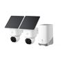Eufy SoloCam E42 2+1 (HomeBase S380) - Opløsning 4K UHD (8 MP) / Sirene og stroboskoplys - AI detekterer personer, køretøjer og kæledyr - HomeBase S380 udvidelig til 16 TB - Indbygget genopladeligt batteri 10.000 mAh - Egnet til udendørs IP67