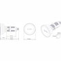 Cam lock S50 - Åbning med NFC-TAG eller mobilapp - Batterifri (drevet af NFC) - Mål: 19 (H) x 16 (B) x 47 (D) mm - Egnet til skabe, møbler eller postkasser - Udendørs IP65