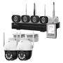 WiFi CCTV-kit Nivian - NVR 10 kanaler - 4 forudkonfigurerede 3 Mpx kameraer + 2 PT-kameraer - IP66 udendørskameraer - Inkluderer 1 stk. 1TB harddisk - App og software Eseecloud
