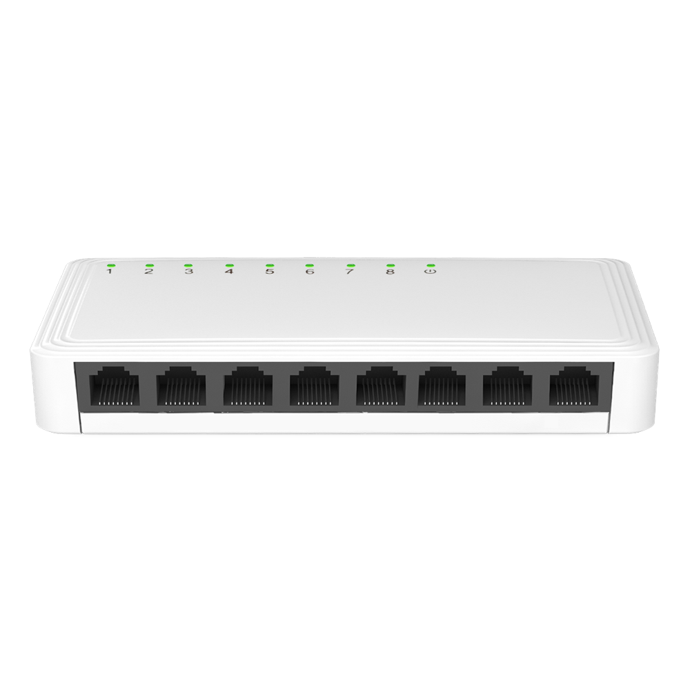 Gigabit LAN Switch 8 porte - 8 RJ45-porte - Hastighed 10/100/1000 Mbps - Gigabit hastighed på alle porte - Designet til højpræstations netværk - Plug & Play