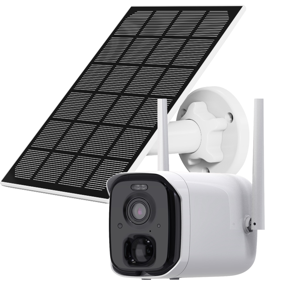 VicoHome Udendørs 4Mpx Wifi batteridrevet - PIR sensor / Smart detektion (cloud) - 5W Solpanel / 9000 mAh Batteri - Objektiv 2.97 mm 110°/ IR7m/ LED hvid - Tovejs lyd / SD slot - VicoHome og Cloud / Alexa Apps