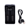 Universal batterilader - Li-Ion, Ni-Mh, Ni-Cd batterier - Automatisk belastningsdetektion - Overbelastnings- og afladningsbeskyttelse - LED opladningsindikator - USB-C hurtiglading