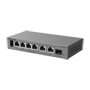 Ruijie Reyee Cloud Managed L2 PoE Switch - 6 Gigabit-porte og 1 SFP uplink-stik - 4 PoE/PoE+ porte med strømbudget på 40 W - PoE Watchdog og uafbrydelig strømforsyning - Fjernkontrol med Ruijie Cloud og Reyee App - Fanløst metalskrivebordschassis