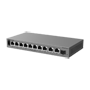 Ruijie Reyee Cloud Managed L2 Switch - 10 Gigabit-porte RJ45 og 1 SFP-slot - 8 PoE/PoE+-porte med strømbudget på 70 W - Uafbrudt PoE-strømforsyning og Smart Watchdog - Ventilatorløs metal desktop chassis - Overspenningsbeskyttelse op til 6 kV