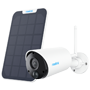 Reolink Batteri-drevet WiFi-kamera med solarpanel - 5MP (2880x1616) - IR 10 m / Sirene - Menneske-/køretøjsregistrering PIR - To-vejs lyd / MicroSD-slot - Egnet til udvendigt brug