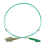 Duplex fiberoptisk forbindelsesledning - Højtydende multimode fiber OM4 - LC APC og SC UPC hybridstik - Præcis længde på 1 meter - Turkisfarvet LSZH-kappe - Universel generisk kompatibilitet