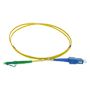Duplex fiberoptisk forbindelsesledning - Højperformance single-mode fiber G657A2 - LC APC og SC UPC hybridkontakter - Præcis længde på 1 meter - Gul LSZH-yderkabel - Universel generisk kompatibilitet