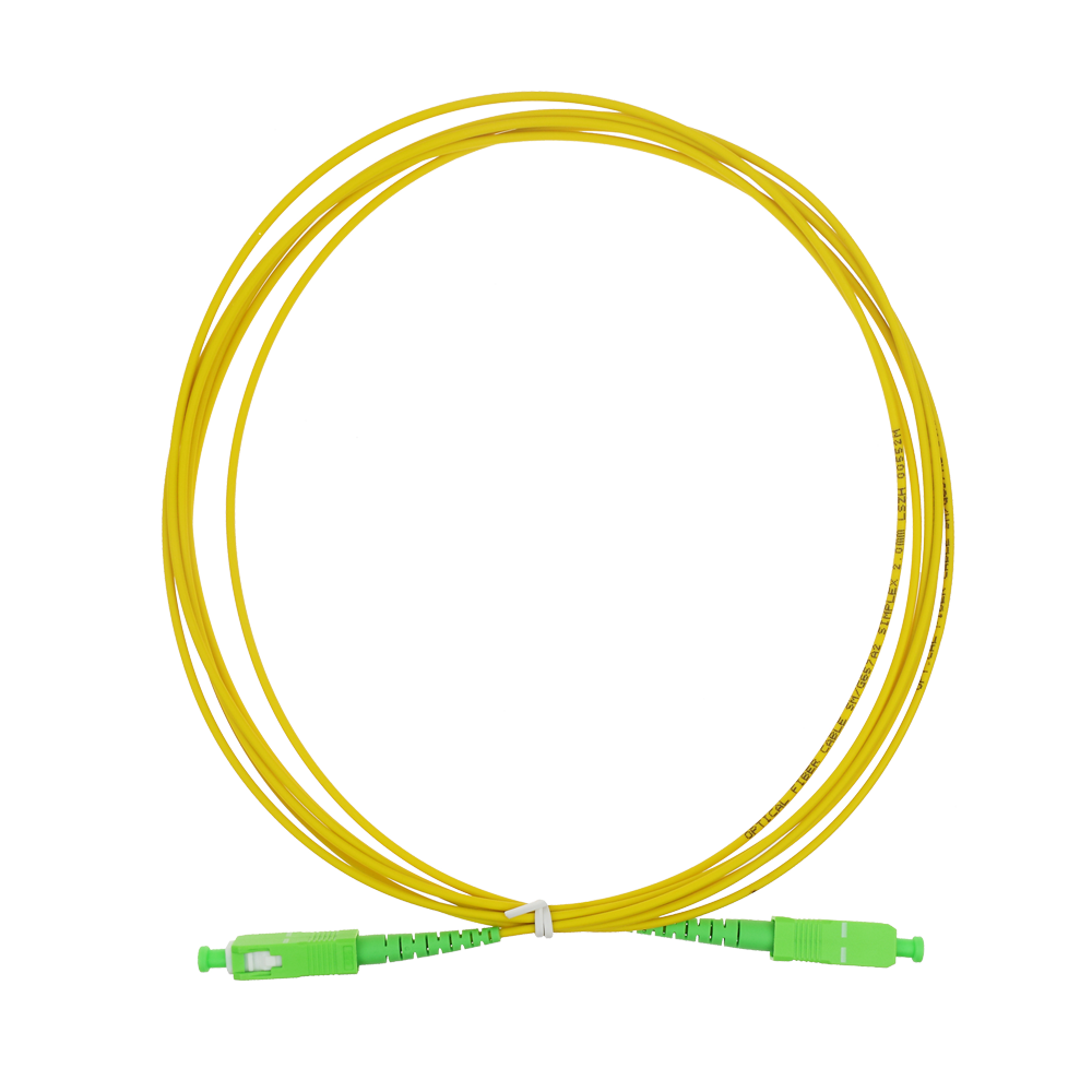 Fiberoptisk forbindelsesledning - Højydelse single-mode fiber G657A2 - APC SC-stik i simpleks-format - Præcis længde på 3 meter - Sikker LSZH yderskjold - Generel kompatibilitet