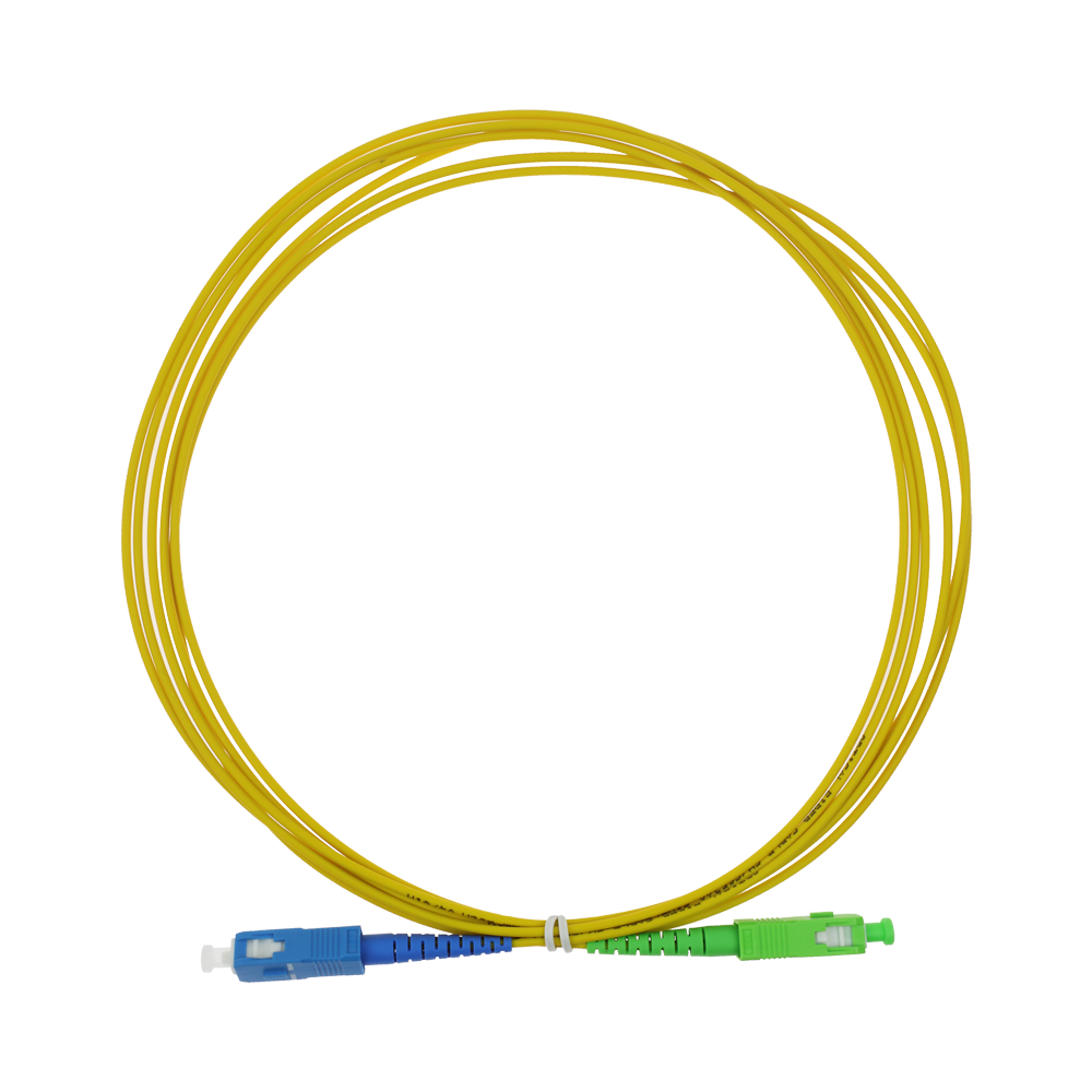 Simplex Fiberoptisk Forbindelsesledning - Højperformance enkeltmode fiber G657A2 - Hybrid APC SC og UPC SC Stik - Præcis længde på 3 meter - LSZH Brandsikker Yderkab - Universal Generisk Kompatibilitet