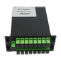 Højpræcisions PLC-optisk splitter - Konfiguration 1x16 (1 indgang, 16 udgange) - Højperformance single-mode fiber G657A2 - Integreret lavtab APC SC-stik - Kompakt og robust modulær kassettekonstruktion - Sort overflade