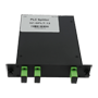 Højpræcisions PLC-optisk splitter - Konfiguration 1x2 (1 indgang, 2 udgange) - Højydelses single-mode fiber G657A2 - Integreret lavtabs APC SC-stik - Kompakt og robust modulært kassettformat - Sort overfladebehandling