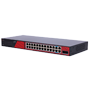 Safire Switch Hi-PoE - 24 porte + 2 SFP Uplink + 2 Uplink RJ45 - Gigabit-porthastighed 10/100/1000 Mbps - 22 PoE+ porte 30W + 2 Hi-PoE porte 60W - PoE Watchdog - Op til 300W samlet PoE-strøm