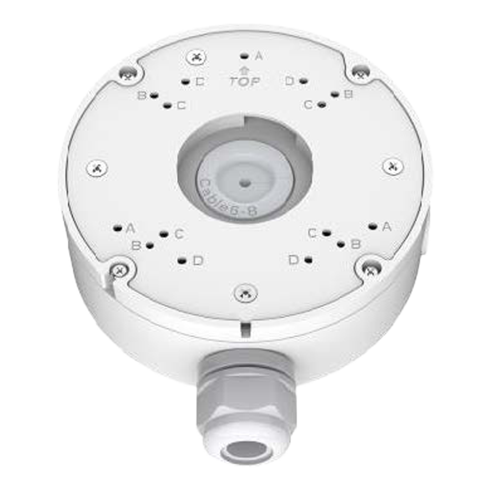 Kabelfordelerbox - Til kugle-/dome-kameraer - Egnet til udendørs brug - Væg- eller loftmontering - Kabelgennemgang - Ф141,8mm. × 51mm.