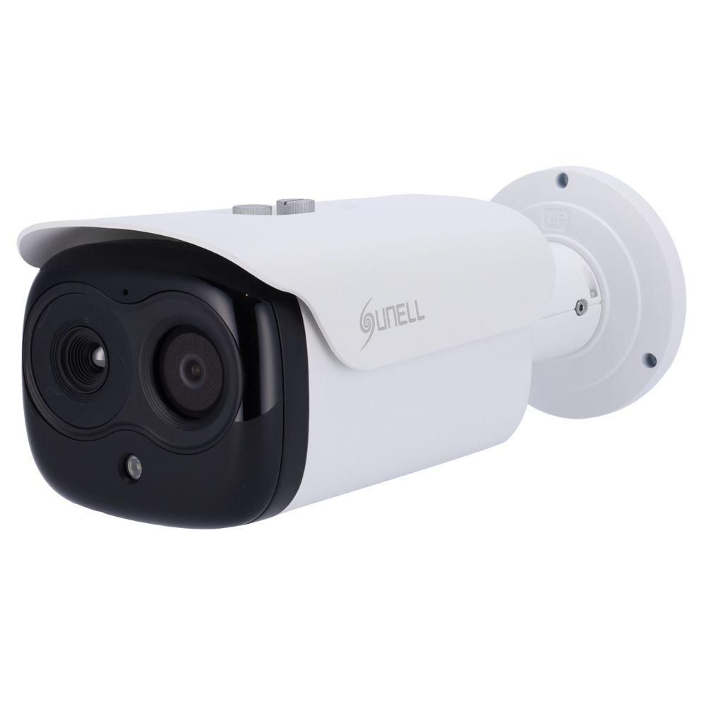Sunell IP varmekamera TPC6457DLT series - VOx FPA varmesensor 640x512 12μm | 50mm objektiv - Synlig 1/1.8" CMOS sensor 4Mp objektiv 10-30mm - Termisk følsomhed ≤40mK - Temperaturmåleområde -20~150ºC/±2ºC eller ±2% - Beskyttelse IP66 - NEMA 4X