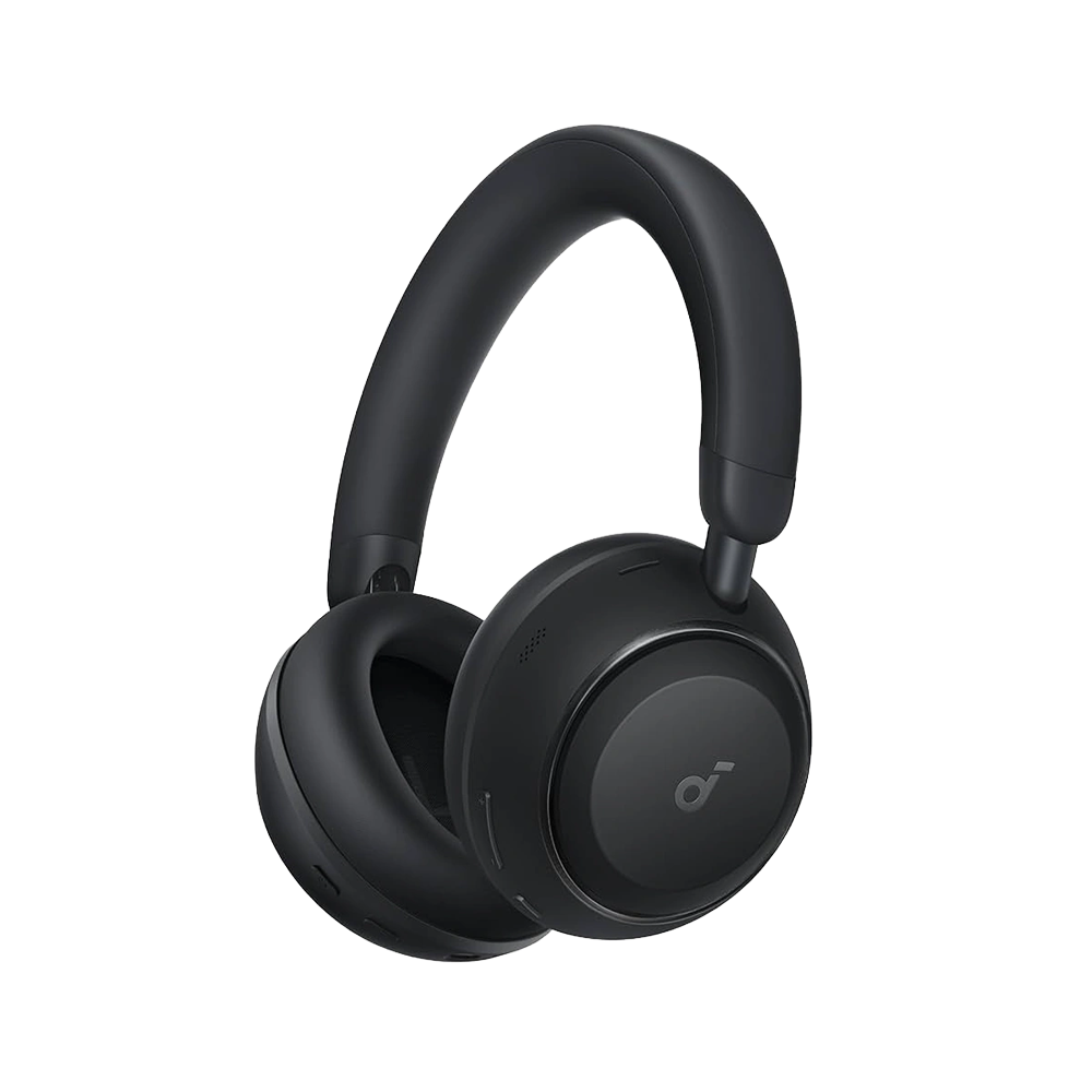 Soundcore Space Headphones 2 Black - Adaptiv ANC 3.0 i 4 trin - Op til 70 timers batteritid - 40 mm dobbeltlags driver / Hi-Res Audio - Tilpasning via Soundcore-appen - Multipunkt-forbindelse og brugsdetektering
