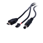 Tredobbelt stikadapter til zink-luft batterier - USB Mini / Molex / Jack - Længde 1,5 m