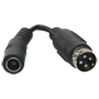 DC adapter - 105 mm lang - Mini Din hun-stik - Standard han-stik - Tilpasser standard strømforsyning - Til SAFIRE DVR'er